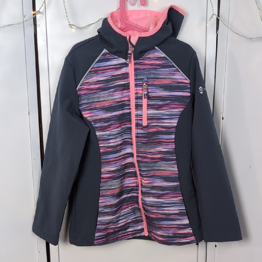 Free Country Kids Pink and Gray Raincoat